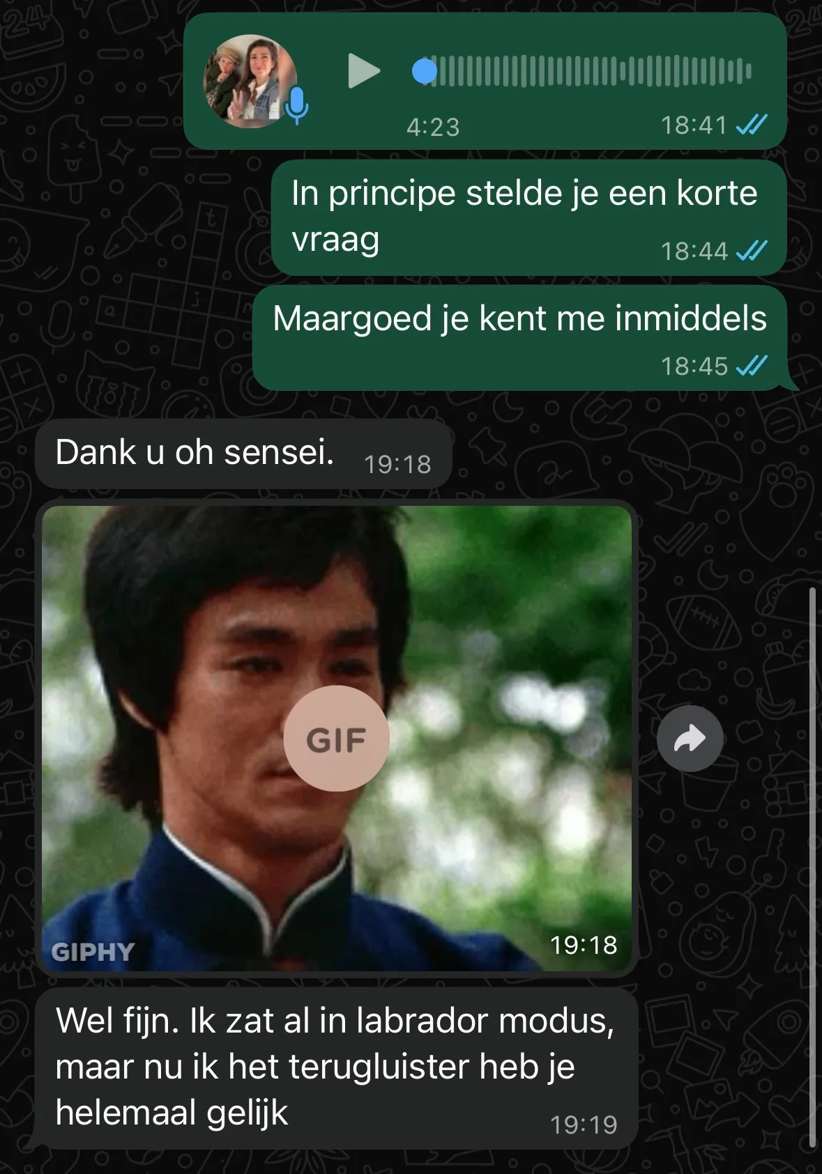 Reactie op Voice Guidance via WhatsApp