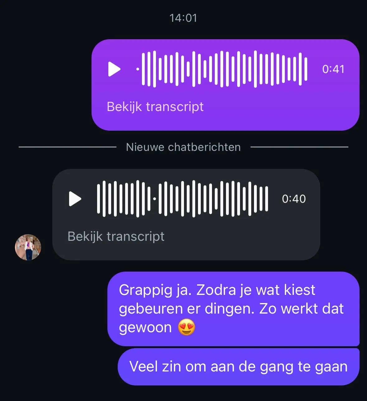 Uitwisseling van audioberichten tijdens Voice Guidance